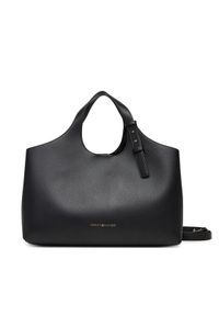 TOMMY HILFIGER - Tommy Hilfiger Torebka Th Logo Satchel AW0AW18282 Czarny. Kolor: czarny. Materiał: skórzane #1