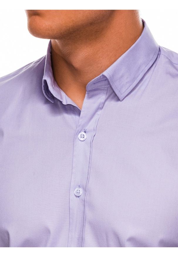 Fioletowa koszula Ombre Clothing klasyczna, z długim rękawem, z klasycznym kołnierzykiem