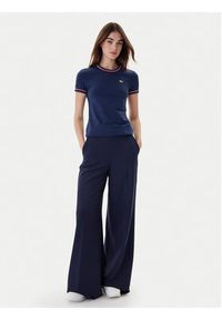 Lacoste T-Shirt TF5289 Granatowy Slim Fit. Kolor: niebieski. Materiał: bawełna #4