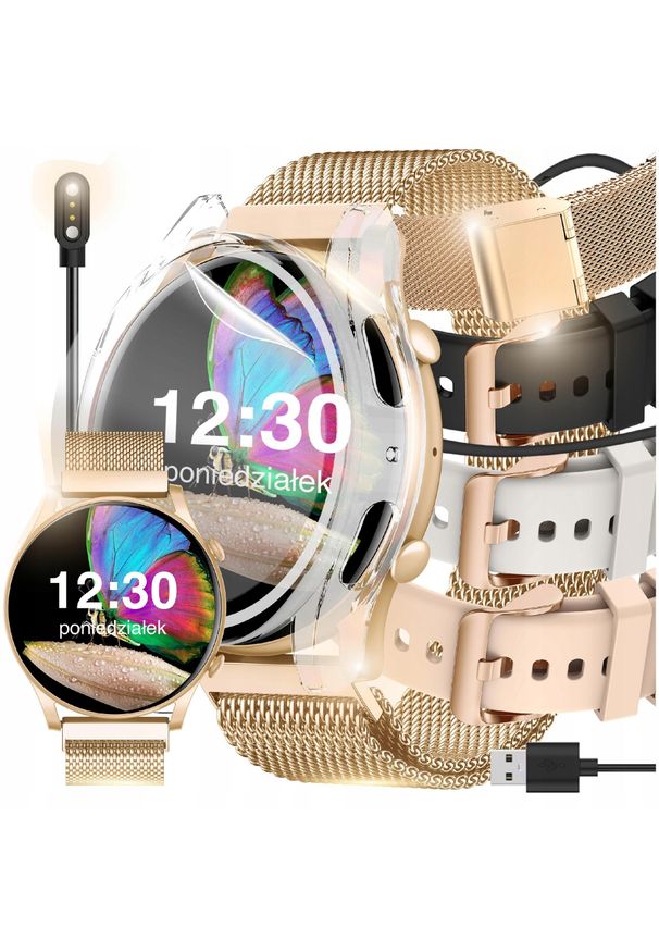 WonderWatch - SMARTWATCH ZEGAREK DAMSKI POLSKIE MENU ROZMOWY SPORT SMART WATCH 4 PASKI. Rodzaj zegarka: smartwatch. Styl: sportowy