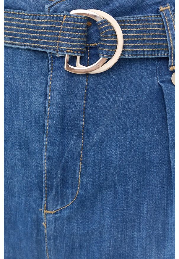 Liu Jo szorty jeansowe damskie gładkie high waist. Stan: podwyższony. Kolor: niebieski. Materiał: jeans. Wzór: gładki