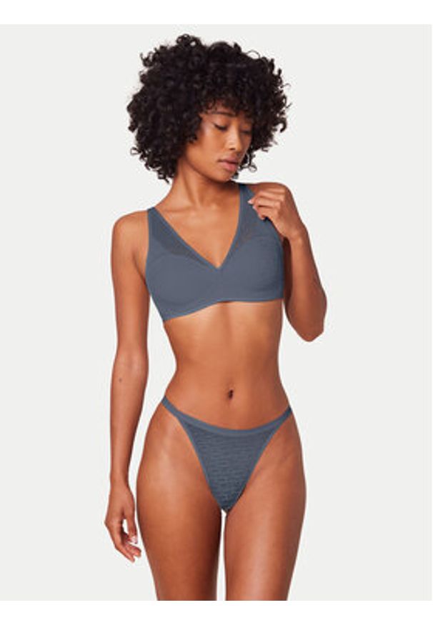 Triumph Biustonosz bezfiszbinowy Triumph Signature Sheer 10215909 Niebieski. Kolor: niebieski. Materiał: syntetyk
