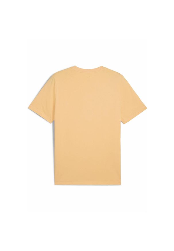 Puma - Męska koszulka Essentials z małym logo No. 1 PUMA Almost Apricot Orange. Kolor: żółty, pomarańczowy, wielokolorowy. Wzór: haft