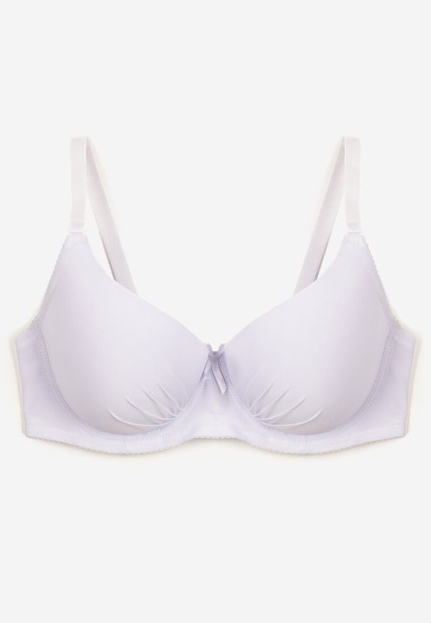Born2be - Biały Biustonosz Typu Full-Cup z Regulowanymi Ramiączkami Kandras. Kolor: biały. Materiał: jeans
