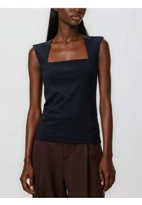 Reserved - Gładki top - czarny. Kolor: czarny. Materiał: dzianina. Wzór: gładki #1