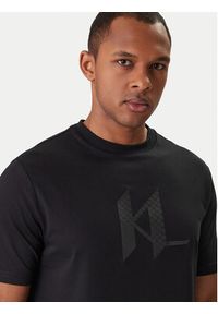 Karl Lagerfeld - KARL LAGERFELD T-Shirt 755072 561252 Czarny Regular Fit. Typ kołnierza: dekolt w karo. Kolor: czarny. Materiał: bawełna #4