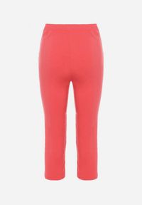 Born2be - Różowe Spodnie 3/4 z Elastyczną Gumką w Pasie i Suwakami Leazira. Okazja: na co dzień. Kolor: różowy. Styl: casual, elegancki #6