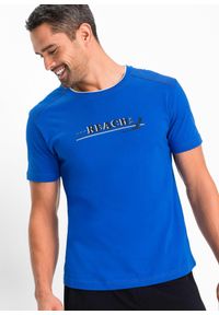 bonprix - Piżama z krótkimi spodenkami z miękką bawełną. Kolor: niebieski. Materiał: bawełna. Długość: krótkie #3