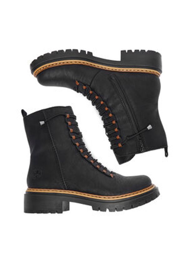 Rieker Trzewiki CEO-72653-00 Czarny. Kolor: czarny. Materiał: syntetyk, materiał