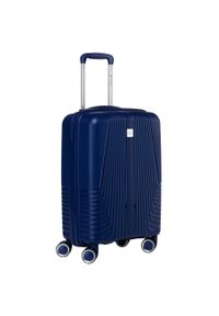 Kabinowa, granatowa walizka podróżna z teleskopowym uchwytem Peterson PTN PP-09-W. Kolor: niebieski #1