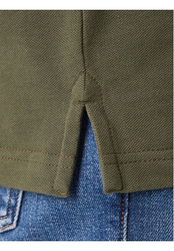 Tommy Jeans Polo DM0DM20676 Khaki Slim Fit. Typ kołnierza: polo. Kolor: brązowy. Materiał: bawełna