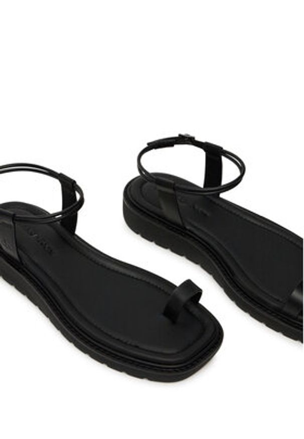 Calvin Klein Jeans Sandały Rope Toe Post Sandal Lth Mg YW0YW01893 Czarny. Kolor: czarny. Materiał: skóra