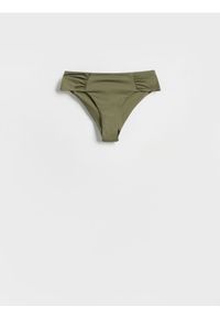 Reserved - Dół od bikini - oliwkowy. Stan: obniżony. Kolor: oliwkowy. Materiał: materiał. Wzór: gładki