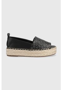 DKNY - Dkny espadryle Magan kolor czarny na platformie K1209515. Kolor: czarny. Materiał: materiał, guma. Obcas: na platformie #1
