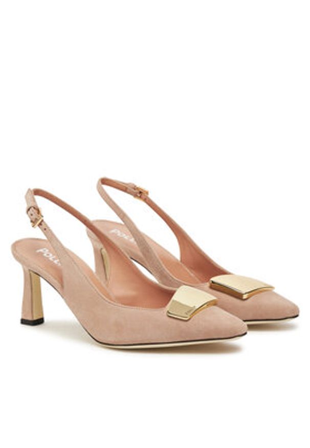 Pollini Sandały SA10017C1MTA0122 Beżowy. Kolor: beżowy. Materiał: zamsz, skóra