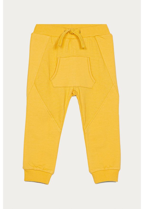 Name it - Spodnie dziecięce 50-80 cm. Okazja: na co dzień. Kolor: żółty. Materiał: bawełna, dzianina, elastan. Wzór: gładki. Styl: casual