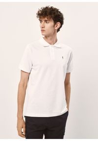 Ochnik - Biała koszulka polo basic męska. Typ kołnierza: polo. Kolor: biały. Materiał: bawełna #1