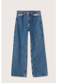mango - Mango jeansy Cutout damskie high waist. Stan: podwyższony. Kolor: niebieski #3