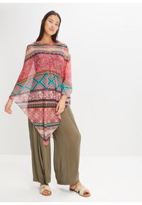 bonprix - Letnie poncho. Kolor: pomarańczowy. Wzór: paski. Sezon: lato #1