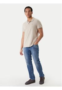Tommy Jeans Polo DM0DM20676 Beżowy Slim Fit. Typ kołnierza: polo. Kolor: beżowy. Materiał: bawełna #5