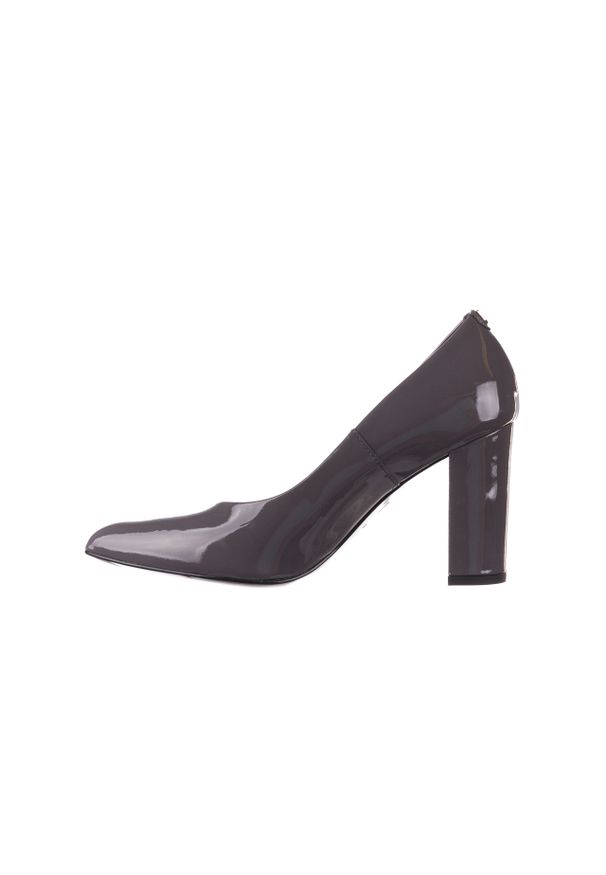 Czółenka Bayla-056 9119-745 Szary Lakier, Skóra naturalna lakierowana. Kolor: szary. Materiał: skóra. Obcas: na obcasie. Styl: elegancki. Wysokość obcasa: średni