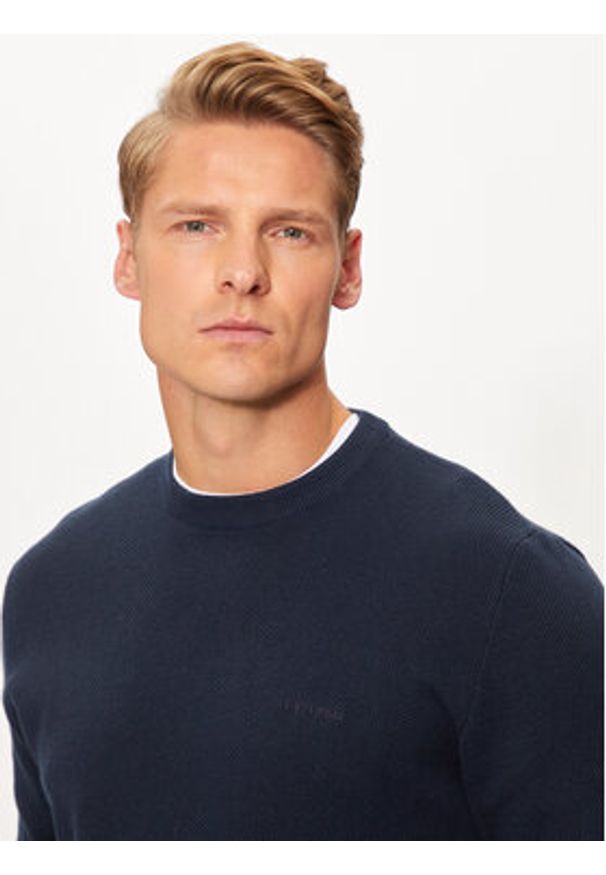 Hechter Paris Sweter 65006 142802 Granatowy Regular Fit. Kolor: niebieski. Materiał: bawełna