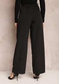 Renee - Czarne Spodnie Szerokie High Waist Gaye. Stan: podwyższony. Kolor: czarny. Materiał: tkanina #3