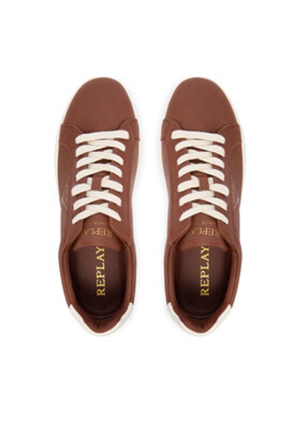 Replay - REPLAY Sneakersy GMZ7D.000.C0001L Brązowy. Kolor: brązowy. Materiał: skóra
