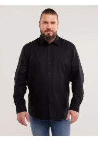 Big-Star - Koszula męska z tkaniny typu oxford czarna Trixi 906. Typ kołnierza: kołnierzyk klasyczny. Kolor: czarny. Materiał: tkanina. Styl: elegancki, sportowy, klasyczny #7