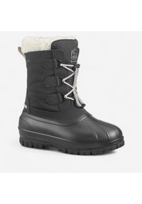 quechua - Buty turystyczne śniegowce dla dzieci Quechua SH900 Warm wodoodporne. Zapięcie: sznurówki. Kolor: czarny. Materiał: materiał. Szerokość cholewki: normalna. Sezon: zima. Sport: turystyka piesza