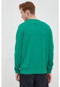 Lacoste sweter bawełniany męski kolor zielony lekki. Okazja: na co dzień. Kolor: zielony. Materiał: bawełna. Długość rękawa: długi rękaw. Długość: długie. Styl: casual
