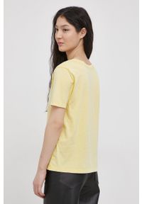 JDY T-shirt bawełniany kolor żółty. Okazja: na co dzień. Kolor: żółty. Materiał: bawełna. Wzór: gładki. Styl: casual #4