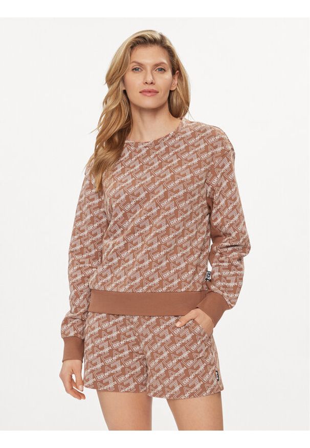 EA7 Emporio Armani Bluza 3DTM06 TJUAZ 1731 Brązowy Regular Fit. Kolor: brązowy. Materiał: bawełna