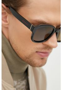 Gucci okulary przeciwsłoneczne męskie kolor brązowy. Kształt: okrągłe. Kolor: brązowy #3