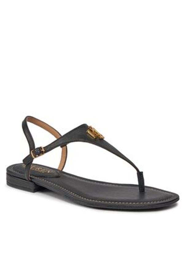 Lauren Ralph Lauren Sandały 802940593001 Czarny. Kolor: czarny. Materiał: skóra