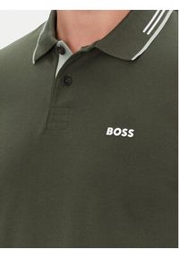 BOSS Polo Paul 50506193 Zielony Slim Fit. Typ kołnierza: polo. Kolor: zielony. Materiał: bawełna