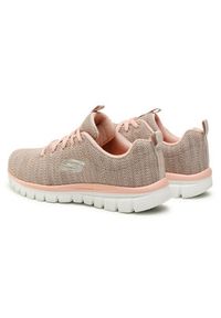 skechers - Skechers Sneakersy Twisted Fortune 12614/NTCL Beżowy. Kolor: beżowy. Materiał: materiał #3