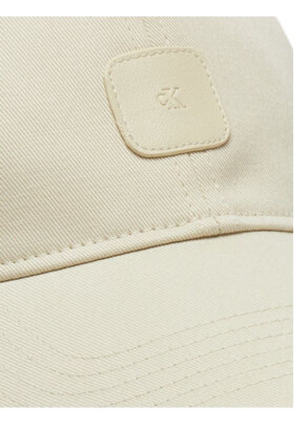 Calvin Klein Jeans Czapka z daszkiem Mono Leather Patch Twill Cap LV04K5052G Biały. Kolor: biały. Materiał: bawełna