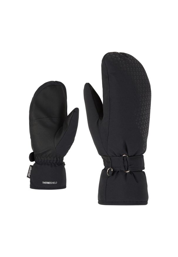Ziener - Rękawice narciarskie damskie ZIENER Kisar Aquashield Mitten. Kolor: czarny. Sezon: zima. Sport: narciarstwo