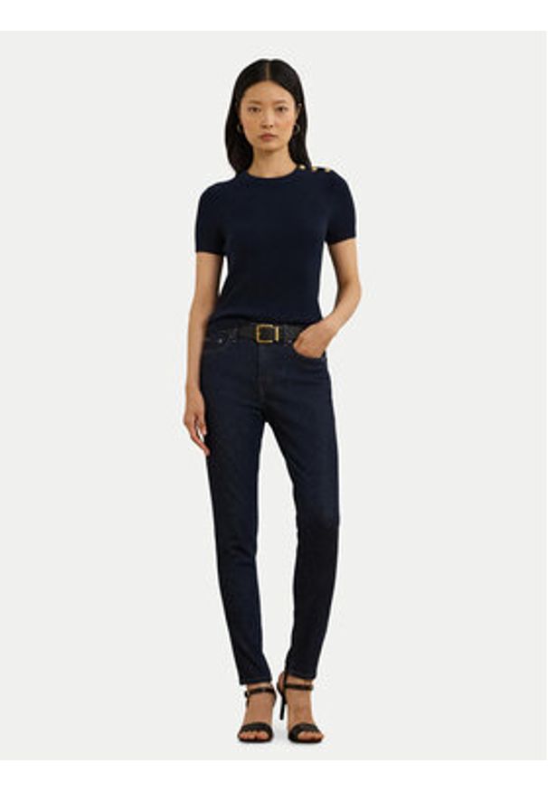 Lauren Ralph Lauren - LAUREN RALPH LAUREN Sweter 200957474001 Granatowy Regular Fit. Kolor: niebieski. Materiał: bawełna