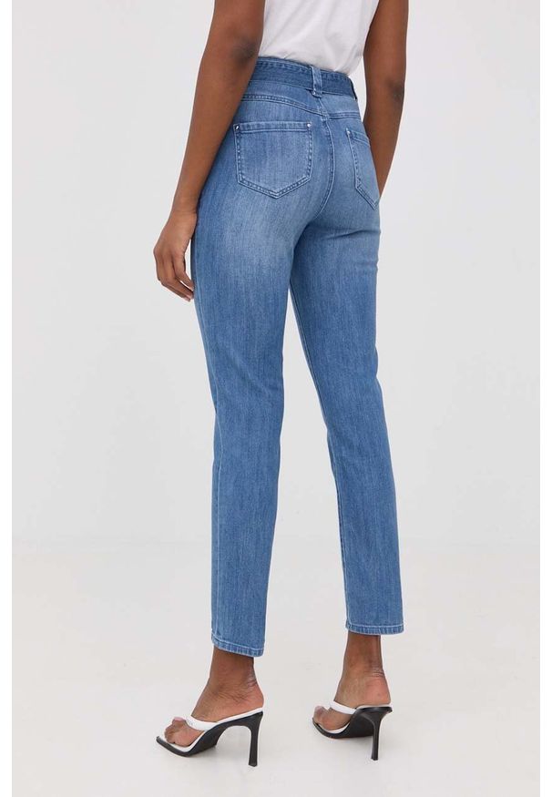Morgan jeansy damskie high waist. Stan: podwyższony. Kolor: niebieski