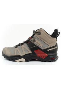 salomon - Buty trekkingowe sportowe męskie Salomon X Ultra 4 Mid GTX. Kolor: beżowy, czarny, wielokolorowy