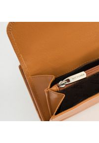 Wittchen - Damski portfel ze skóry z elegancką napą mahoniowy. Kolor: brązowy. Materiał: skóra #9