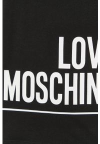 Love Moschino t-shirt bawełniany kolor czarny. Okazja: na co dzień. Kolor: czarny. Materiał: bawełna. Długość rękawa: krótki rękaw. Długość: krótkie. Styl: casual #4