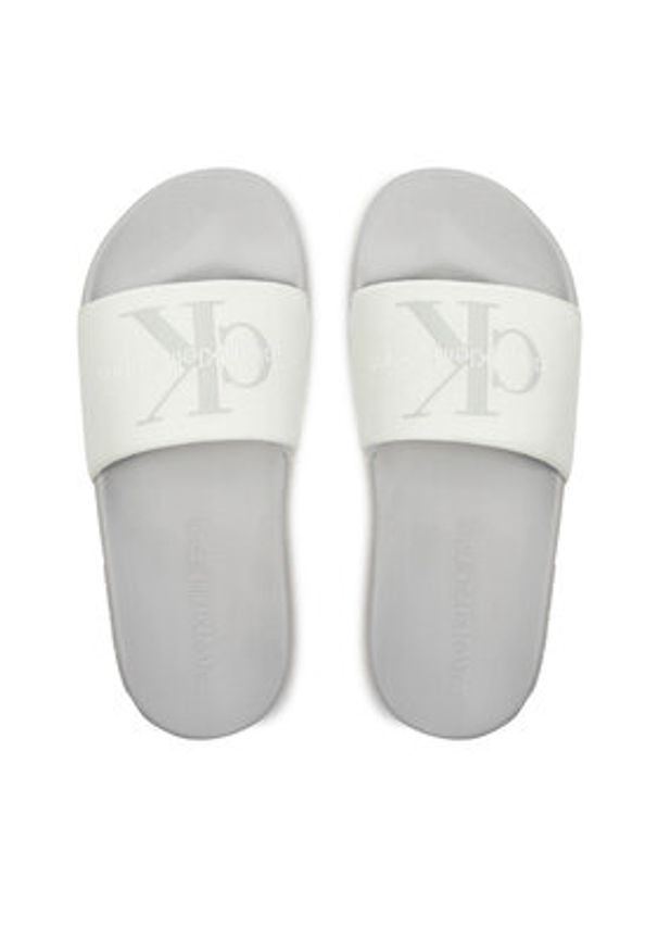 Calvin Klein Jeans Klapki Slide Monogram Co YW0YW00103 Écru. Materiał: materiał