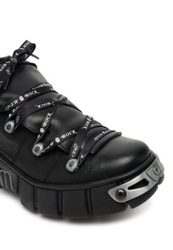 NEW ROCK Sneakersy M-WALL106NSHLACE-C2 Czarny. Kolor: czarny. Materiał: skóra