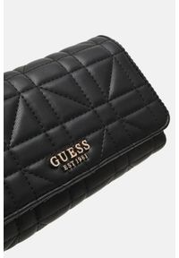 Guess - GUESS Czarna torebka z funkcją portfela Assia Mini. Kolor: czarny. Materiał: pikowane