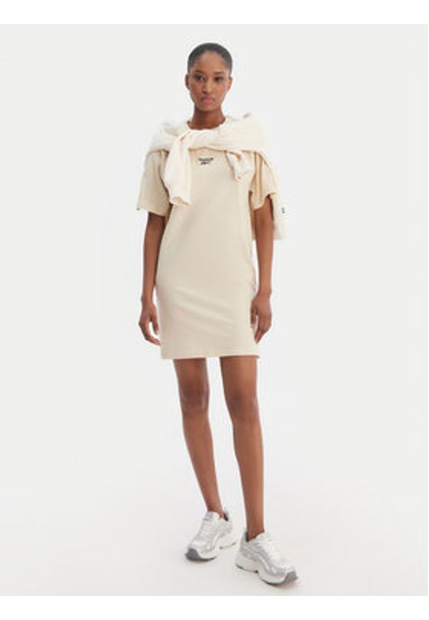 Reebok Sukienka codzienna Surya RK25502CCW Beżowy Regular Fit. Okazja: na co dzień. Kolor: beżowy. Materiał: bawełna. Typ sukienki: proste. Styl: casual