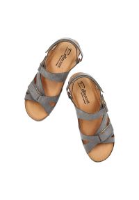 Szare Sandały Pollonus Wygodne Skórzane Buty Damskie. Okazja: na co dzień. Zapięcie: rzepy. Kolor: szary. Materiał: skóra. Sezon: lato. Styl: casual, elegancki #7