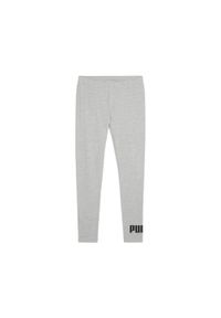 Puma - Legginsy damskie z logo No. 1 ESS PUMA Light Gray Heather. Kolor: czarny, szary, wielokolorowy. Materiał: jersey, materiał. Sport: fitness